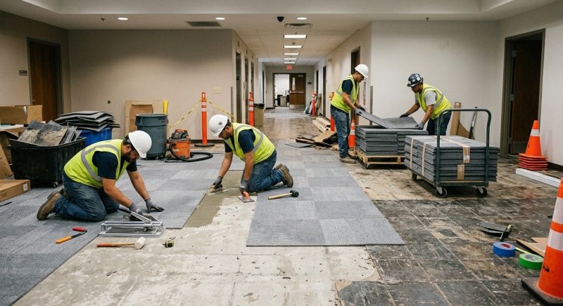 Our team working on Flooring Service projects in Sugar Land, TX